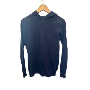 Wallace brand sweater with hood mohair blend hoodie in navy blue size XS
